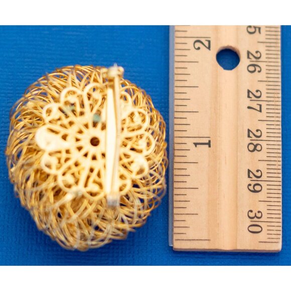 Vintage Golden Wire Abstract Brooch - D32 - Picture 3 of 3